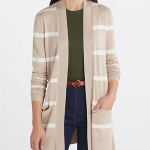 StitchFix Love Ellie Neely Striped Sweater Cardigan, Tan, Size XXL